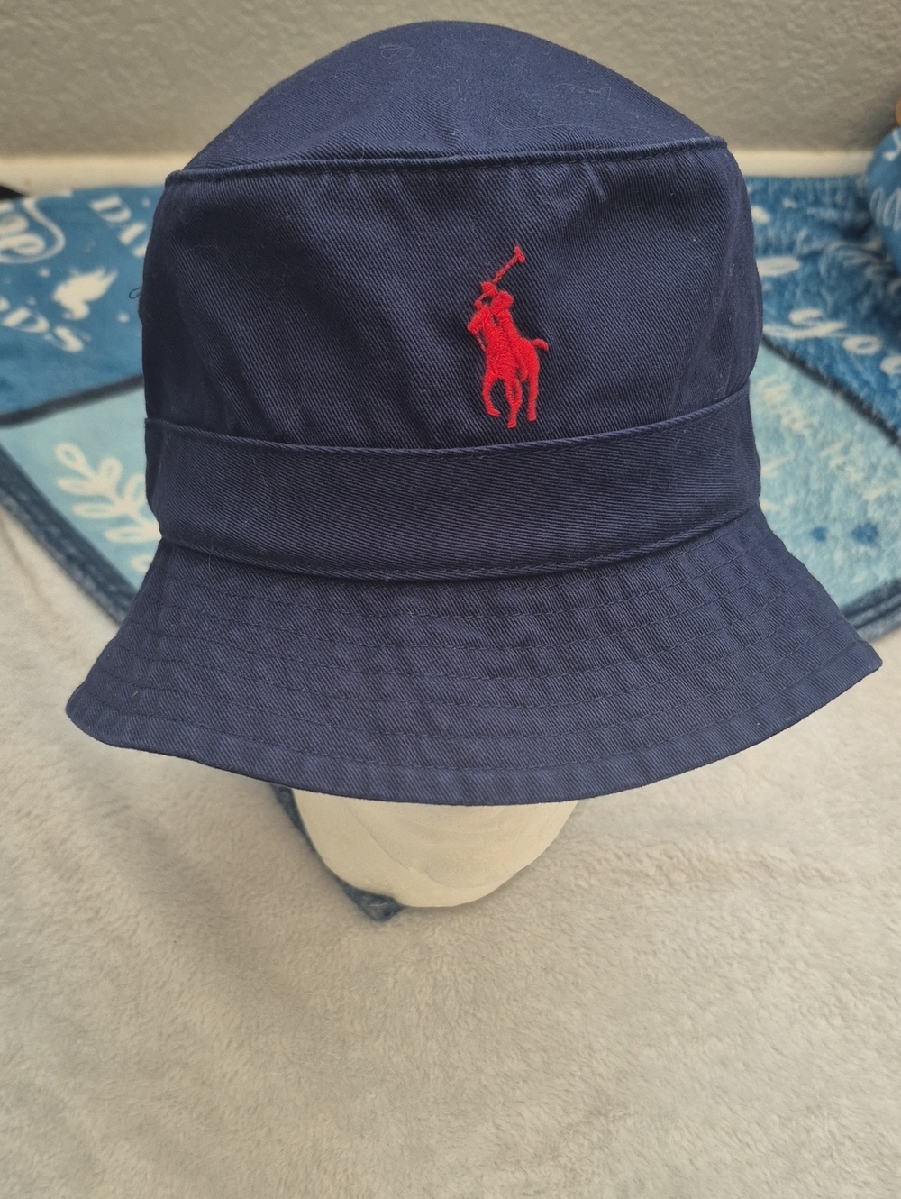 Polo by Ralph Lauren Navy Bucket Hat with Red Pony - Kids